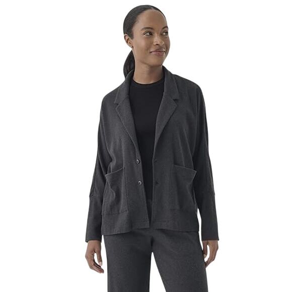 Pact Women's Medium Gray Clearance Airplane Relaxed Blazer Organic Cotton F12-7 - Picture 1 of 8